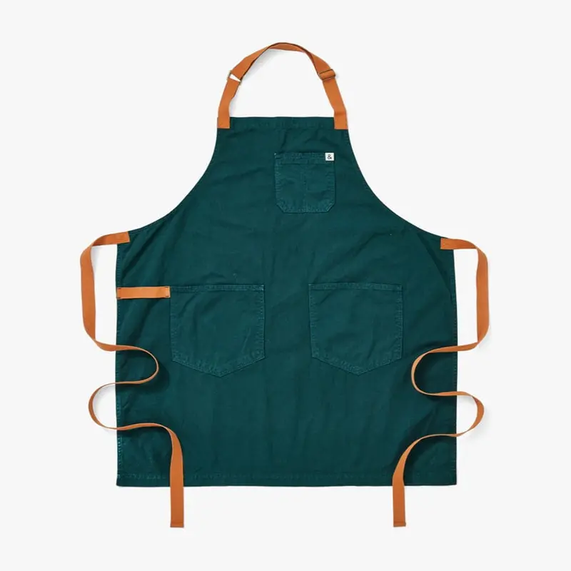 Hedley & Bennett Garment-Dyed Essential Apron In Seaweed Green 1