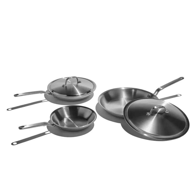 Heritage Steel Eater Series 5-Piece Stainless Steel Fry Pan Set 1