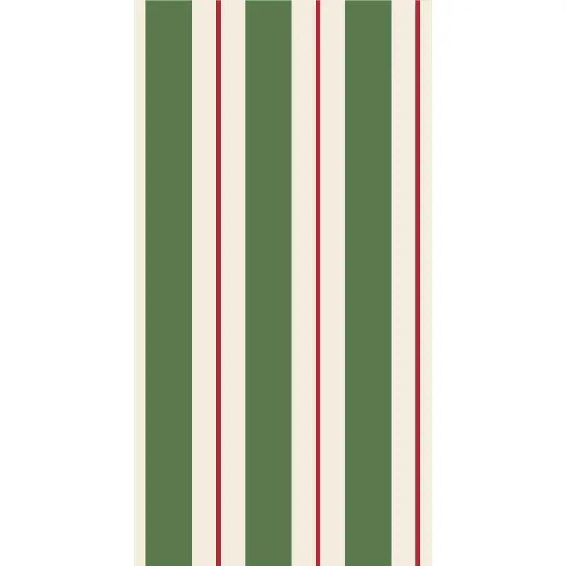Hester & Cook Awning Stripe Guest Napkins – Red-And-Green Cotton Cocktail Napkins 1