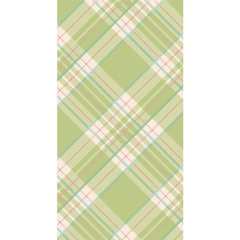 Hester & Cook Green Plaid Guest Napkins – Festive Linen Dinner Napkins 1