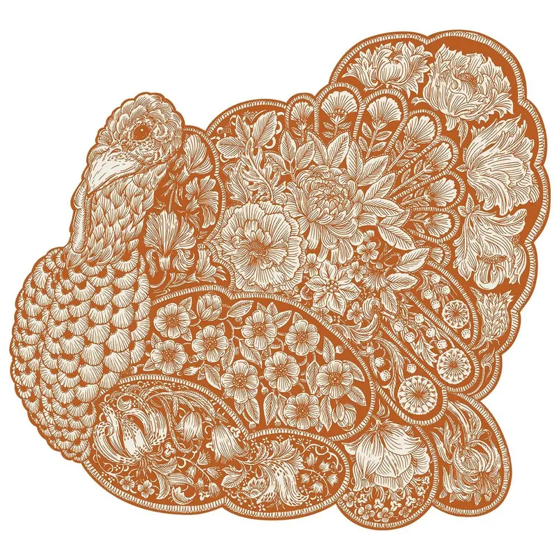 Hester & Cook Harvest-Themed Turkey Placemat – Die-Cut Design 1