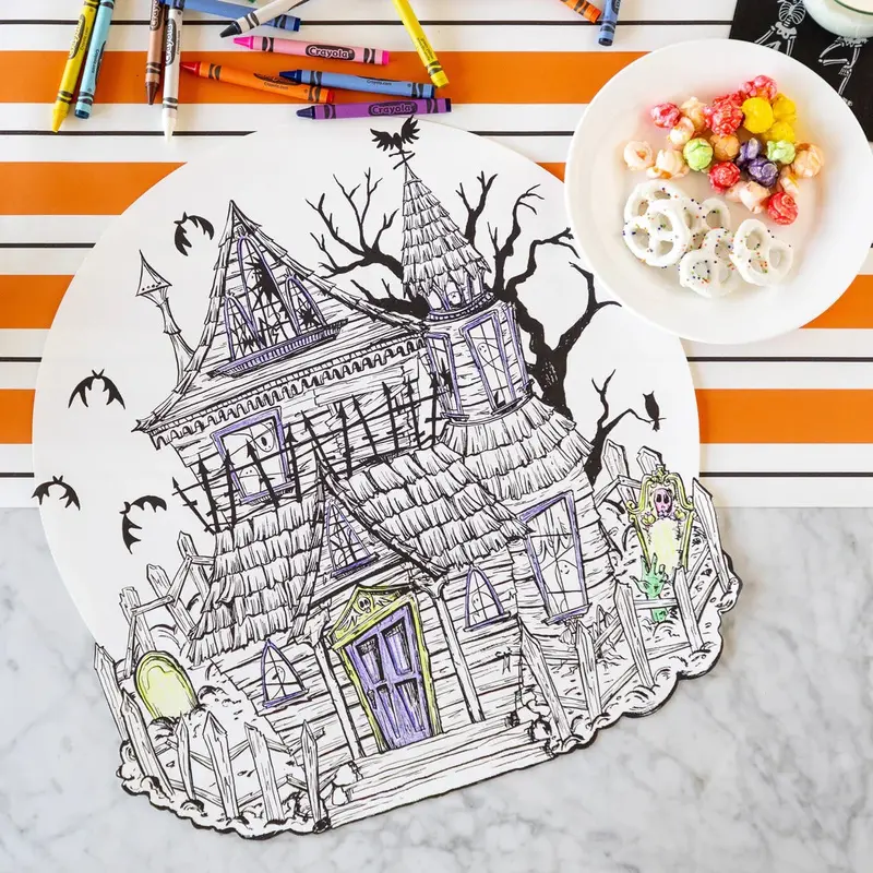 Hester & Cook Haunted House Themed Coloring Placemat 1