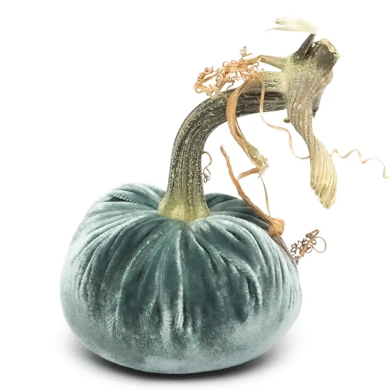 Hot Skwash 4-Inch Wedgwood Blue Silk Velvet Pumpkin 1
