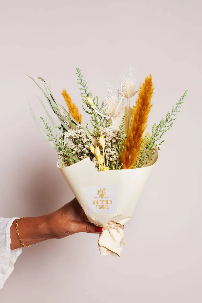 Idlewild Floral Co. Citrine-Dyed Dried Flower Arrangement 1