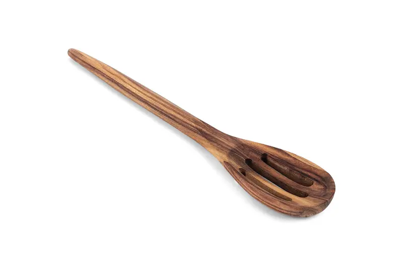 Ironwood Acacia Wood 12-Inch Slotted Serving Spoon 1