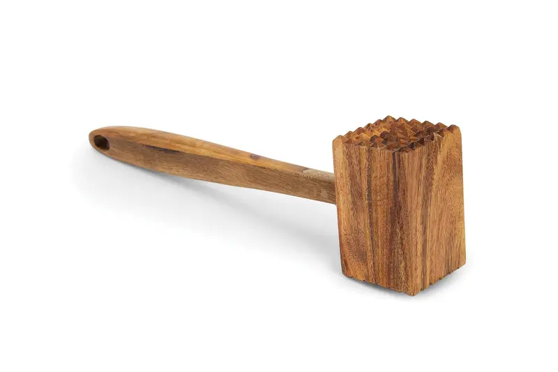 Ironwood Acacia Wood Meat Tenderizer With Dual-Sided Hammer Texture 1