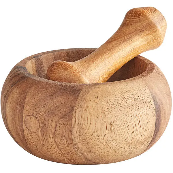 Ironwood Gourmet Acacia Wood Mortar And Pestle – 6-Inch Handcrafted Set 1