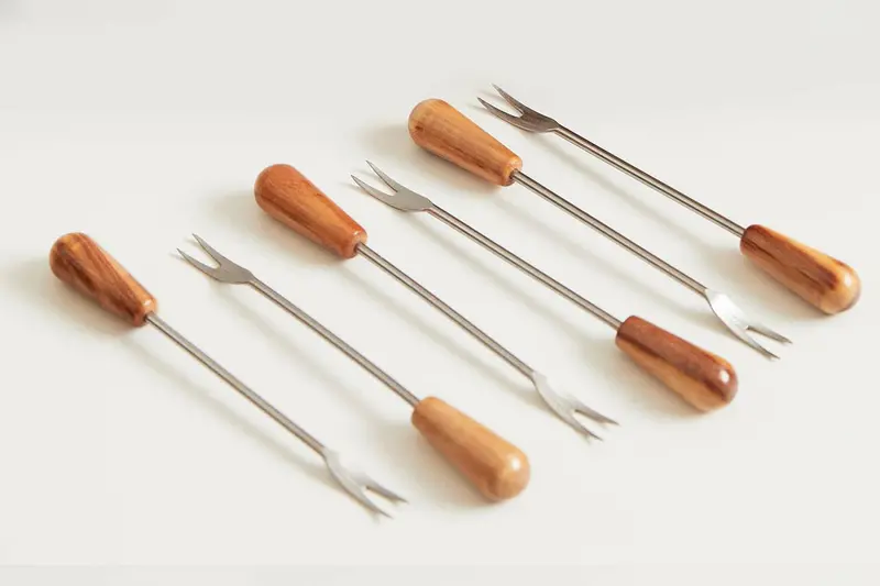 Italian Olivewood Aperitivo Forks – Elegant Serving Utensils 1