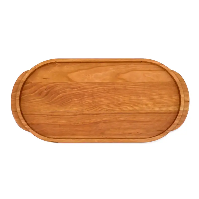 J.K. Adams Cherry Oval Wooden Tray – Compact Serving Style 1