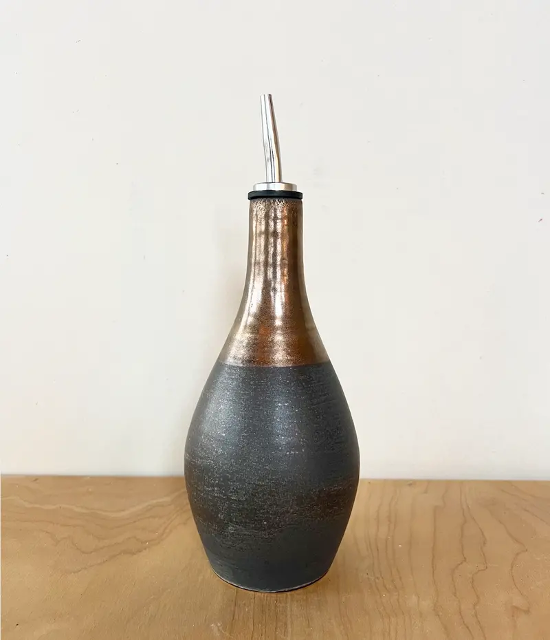 Jessica Wertz Ceramics Black-And-Gold Oil Bottle 1