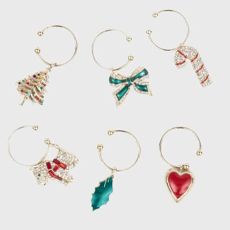 Joanna Buchanan Christmas Wine Charms – Festive Holiday Bottle Markers 1
