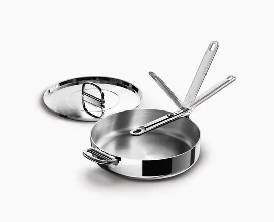Joseph Joseph Space Steel 3.5-Quart Sauté Pan With Lid And Foldable Handle 1
