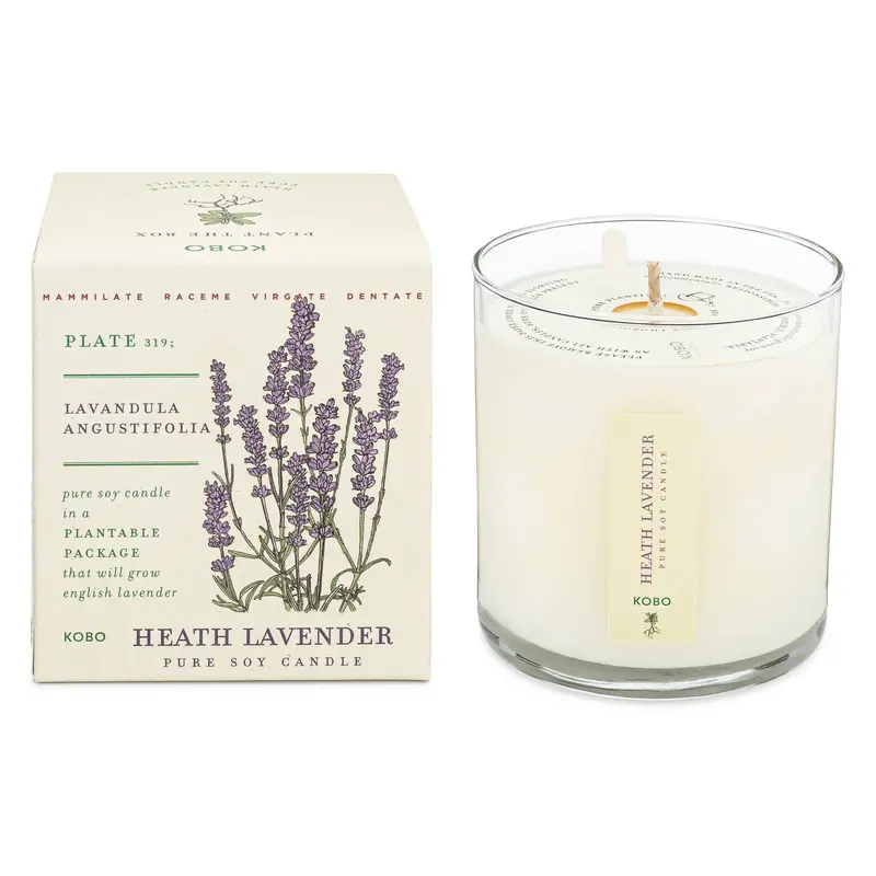 Kobo Heath Lavender Scented Candle In Plantable Box – 9 Oz 1