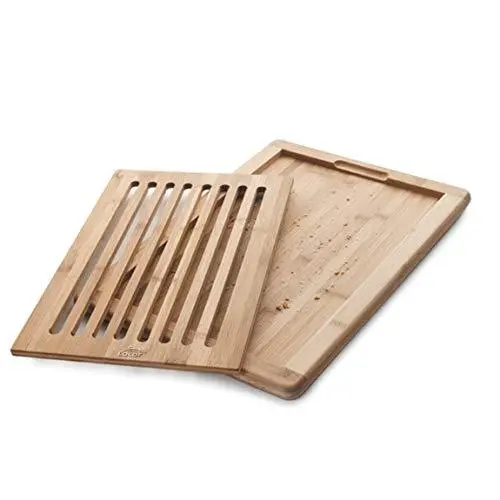 Lacor 16-Inch Wooden Bread Cutting Board – End-Grain Maple Surface 1