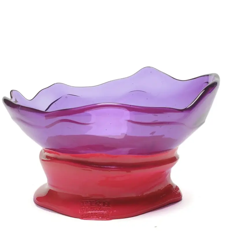 Large Collina Vase Combining Clear Purple And Matte Fuchsia 1