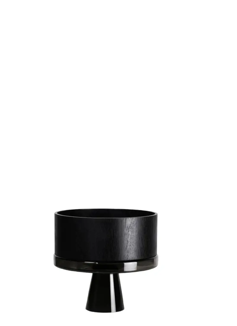 Large Wooden Bowl With Glass Stand 1
