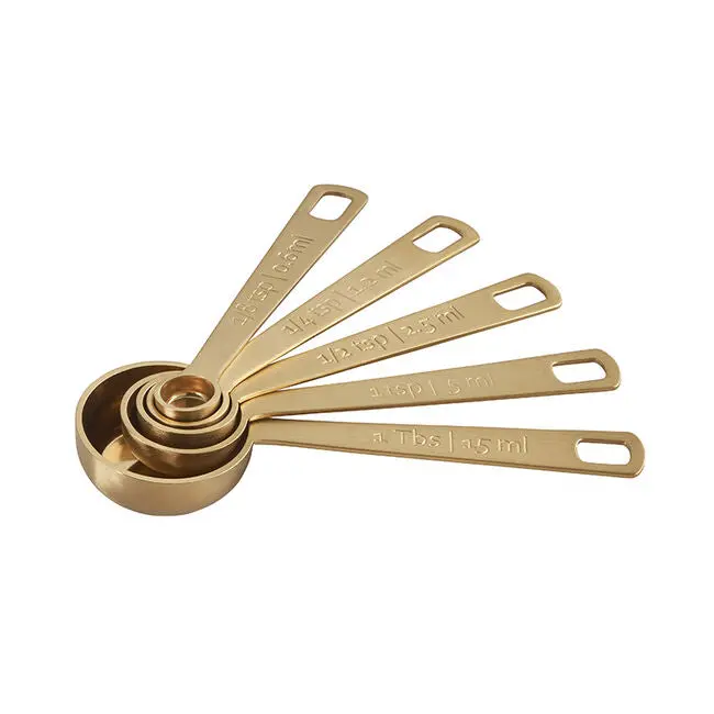 Le Creuset Gold-Finished 5-Piece Measuring Spoon Set 1