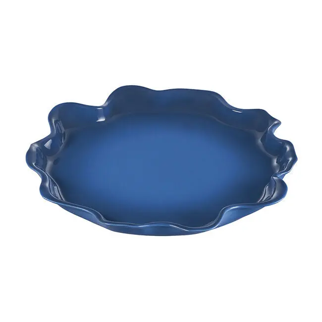 Le Creuset Iris Collection Serving Platter – 14-Inch Ceramic Oval Dish With Floral Glaze 1