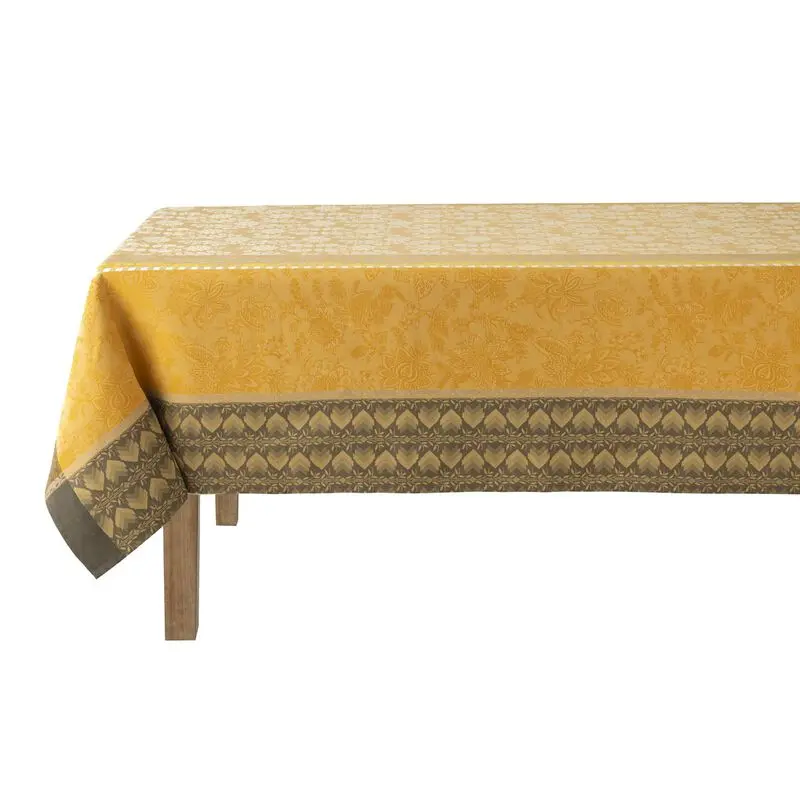 Le Jacquard Français Gipsy Rectangular Tablecloth In Warm Yellow – 69" X 98" 1