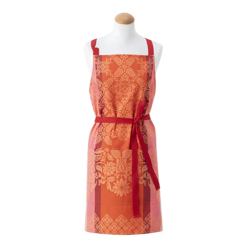 Le Jacquard Français Mumbai Kitchen Apron In Terracotta Orange 1