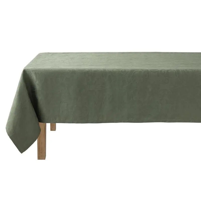 Le Jacquard Français Tivoli Rectangular Tablecloth – Earthy Green (69" × 98") 1