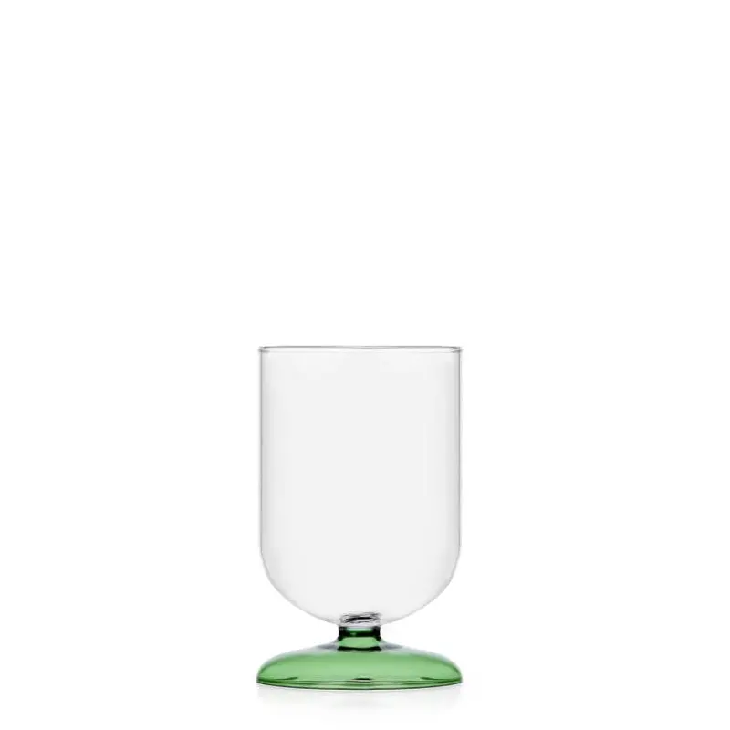Light Green Stemmed Drinking Glass 1