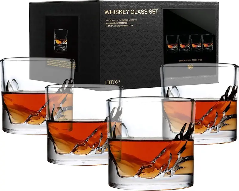 Liiton Grand Canyon Crystal Whiskey Glasses (Set Of 4) 1