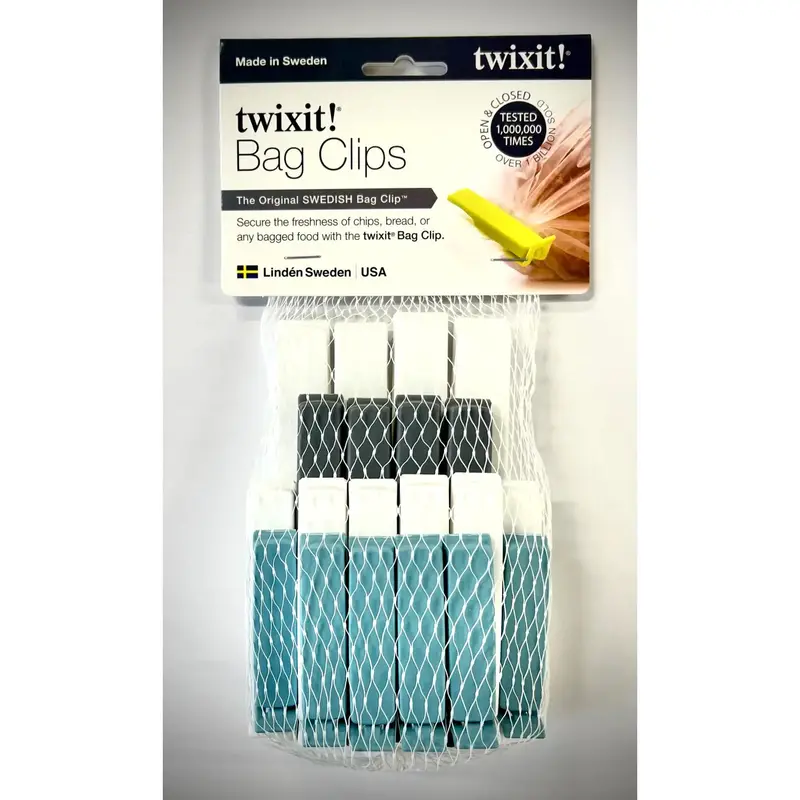 Linden Sweden Twixit! Assorted Gray Reusable Bag Clips 1