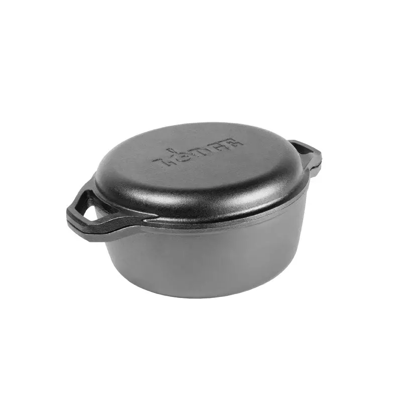 Lodge Chef Collection 6-Quart Enameled Double Dutch Oven – Dual-Lid Versatile Cookware 1
