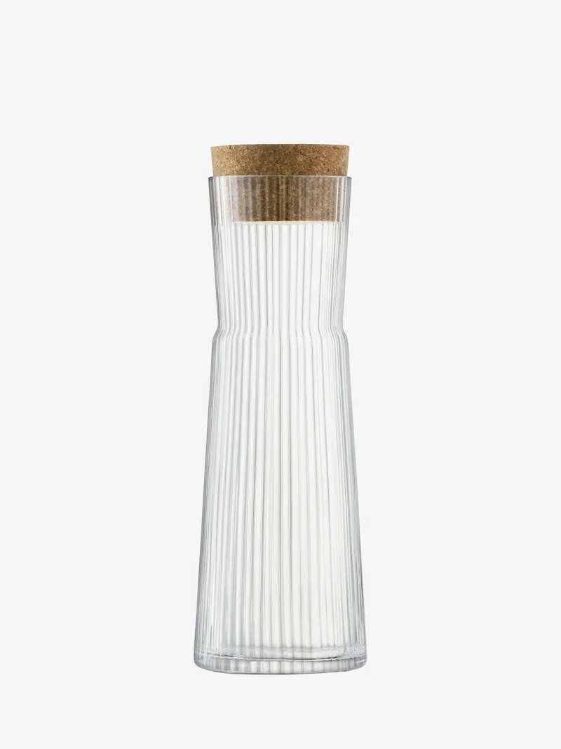 Lsa International Gio Glass Carafe With Natural Cork Stopper – Modern Pouring Vessel 1