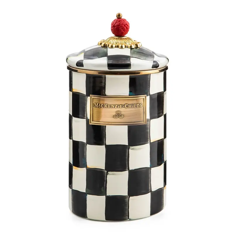 Mackenzie-Childs Courtly Check Large Storage Canister With Lid 1