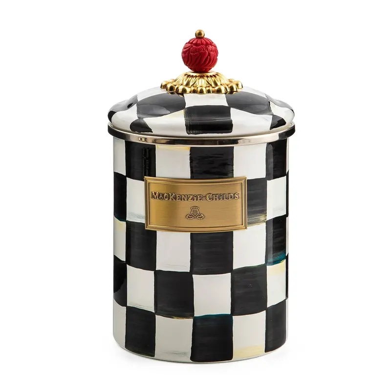 Mackenzie-Childs Courtly Check Medium Storage Canister With Lid 1