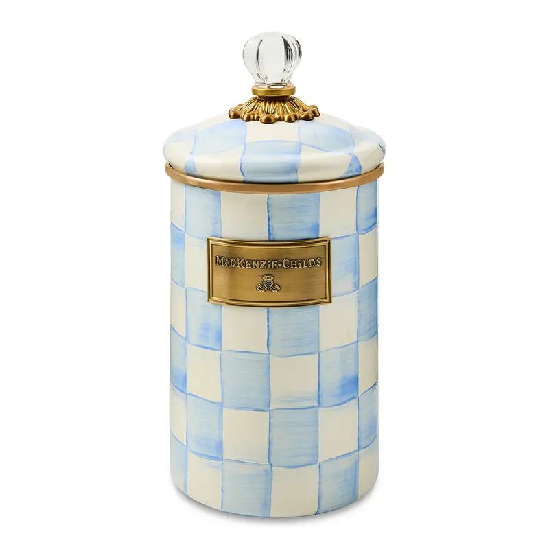 Mackenzie-Childs Sky Check Large Ceramic Canister 1