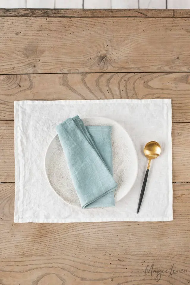 Magic Linen Dusty Blue Linen Napkins – Two-Piece Set 1