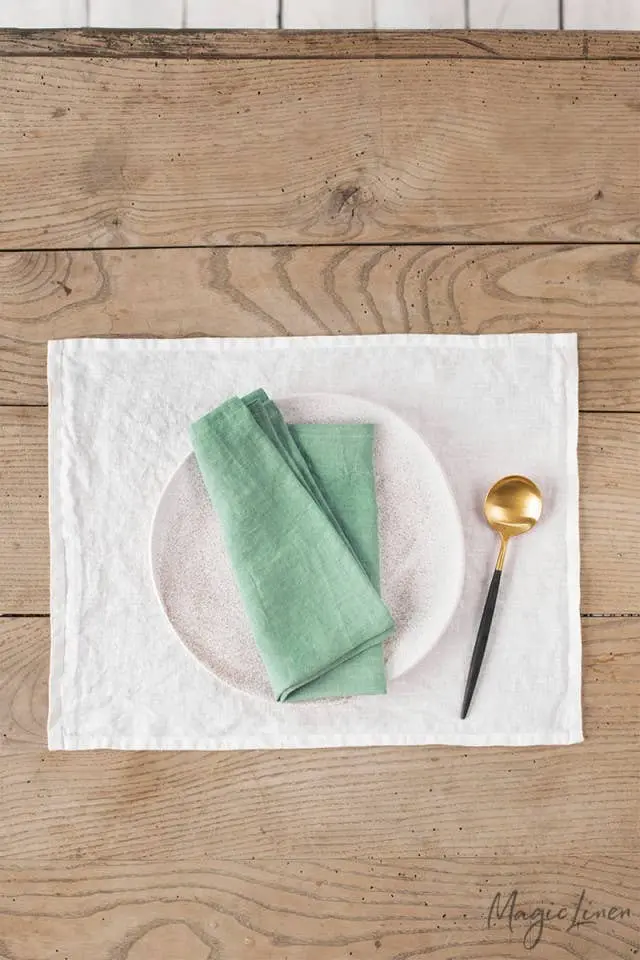 Magic Linen Matcha Green Linen Napkin Set (2 Pcs) 1