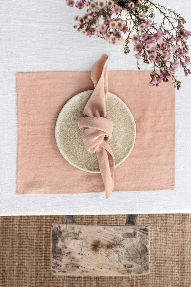 Magic Linen Peach Linen Napkins – Elegant 2-Pack 1
