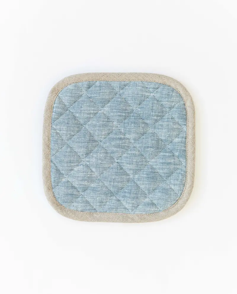 Magiclinen Blue Melange Linen Pot Holder 1