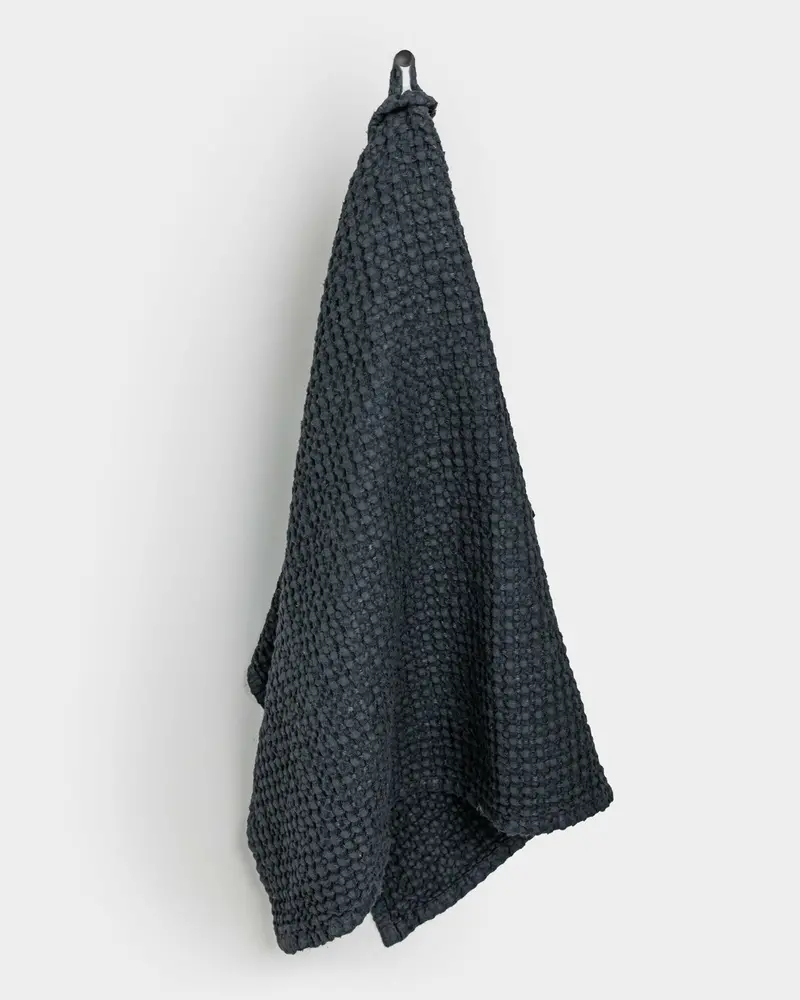 Magiclinen Large Dark Gray Waffle-Weave Kitchen Towels 1