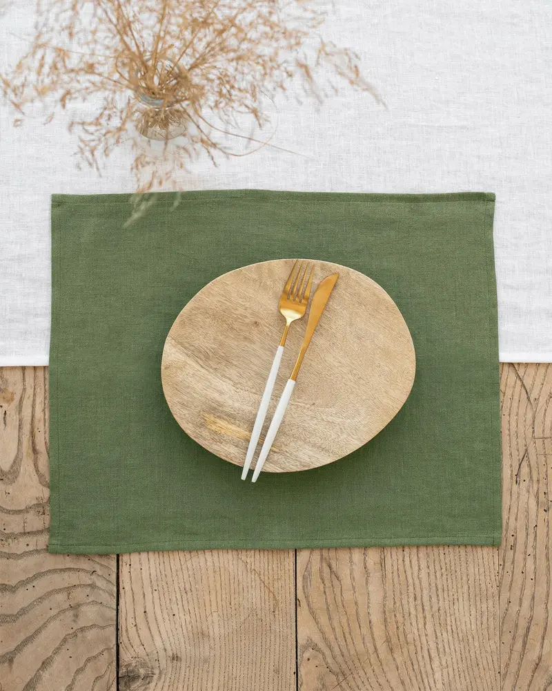 Magiclinen Lightweight Linen Placemats In Light Gray 1