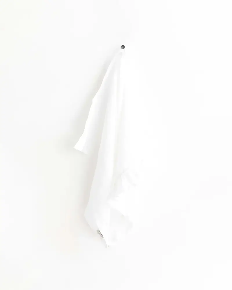 Magiclinen White Ruffle-Trim Linen Tea Towel 1
