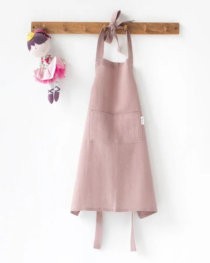 Magiclinen Woodrose Kids’ Linen Apron (Ages 7–10) 1