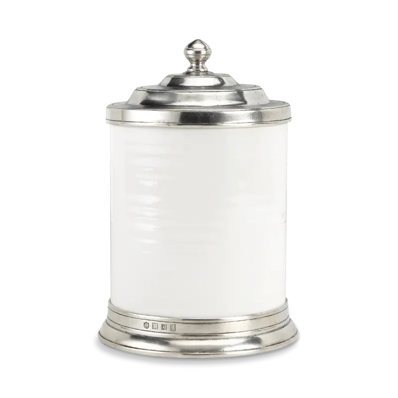 Match Convivio Small White Canister – Compact Ceramic Storage For Spices Or Tea 1