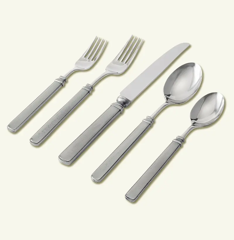Match Gabriella 5-Piece Flatware Set In Antique Pewter Finish 1