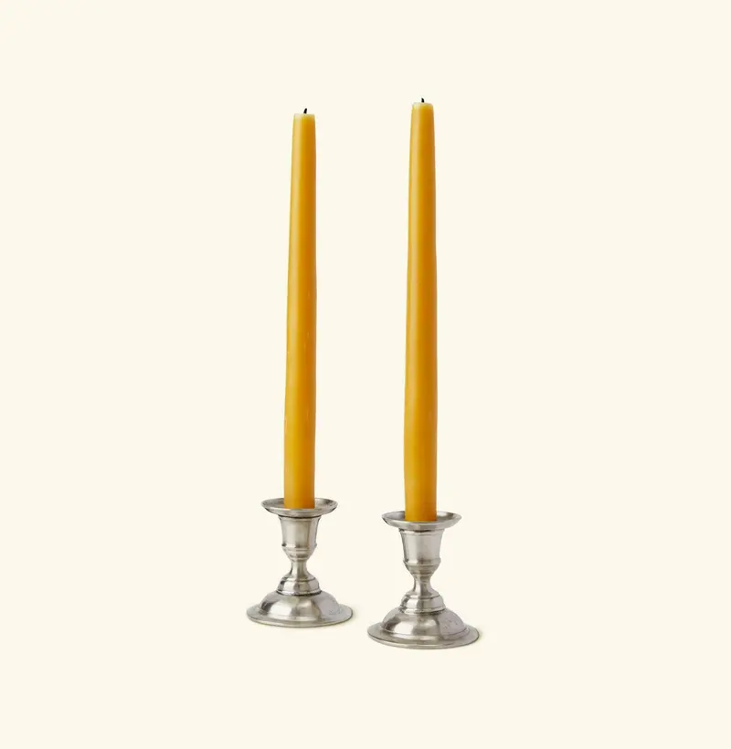 Match Martina Pair Of Modern Candle Holders In Pewter Finish 1