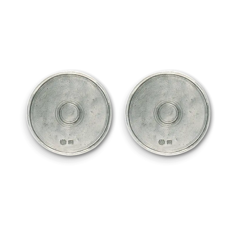 Match Round Pewter Coasters – Set Of Two For Drink Protection 1