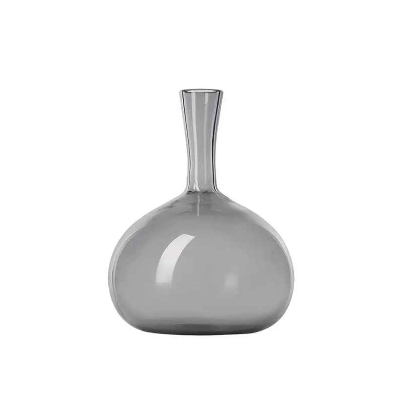Matte Gray Decorative Glass Bottle 1