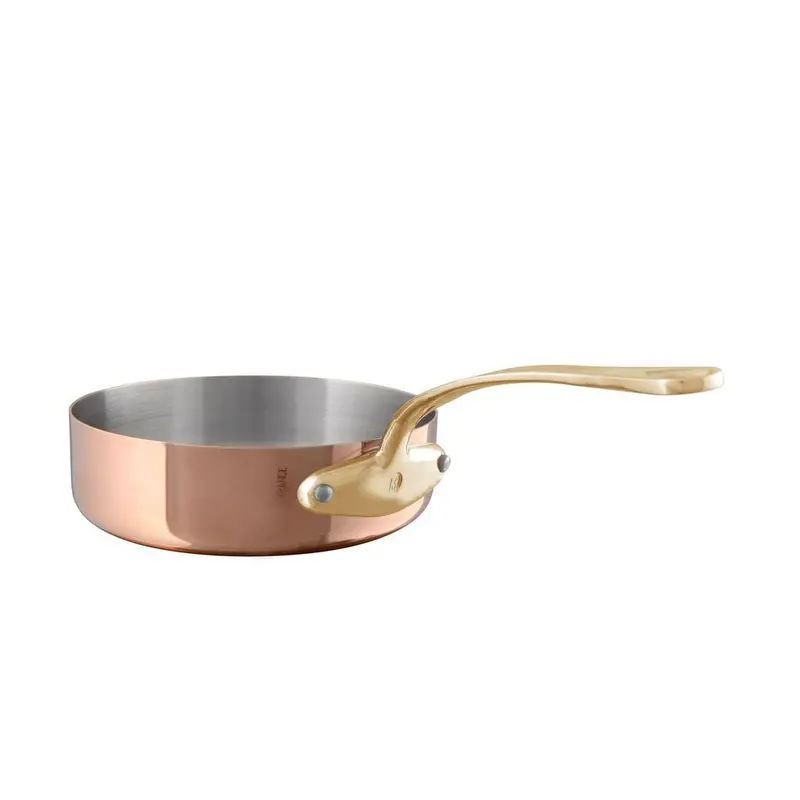 Mauviel M'Heritage 3.3-Quart Brass-Handled Saute Pan With Lid 1