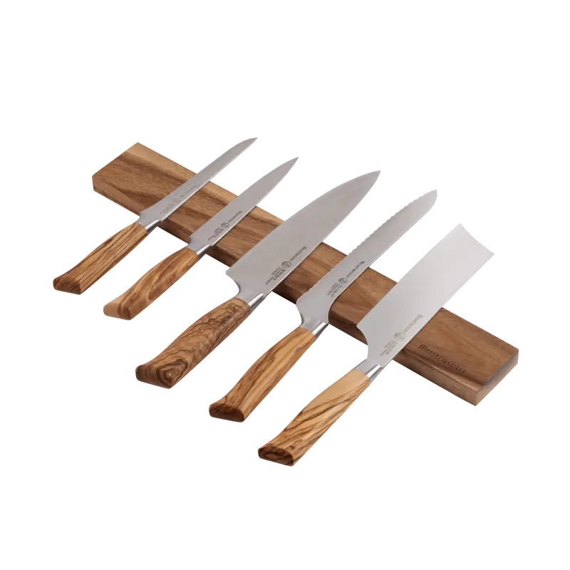 Messermeister Acacia Wood Magnetic Knife Rack – Wall-Mounted 1