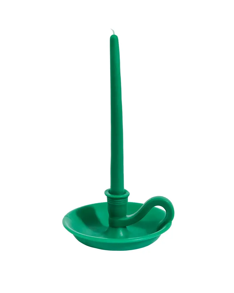 Misette The Forme Wax Candlestick In Emerald Green 1