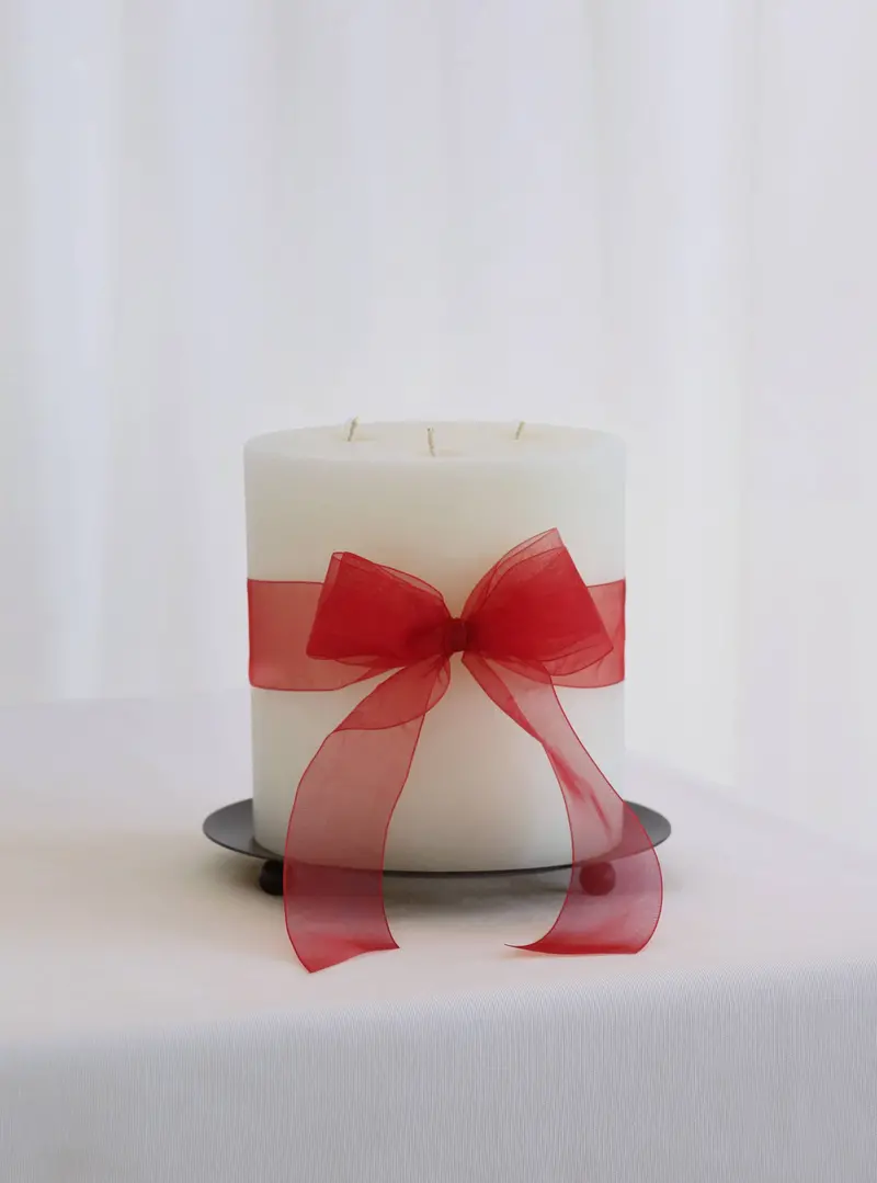Mo&Co Home Grand Natural White Beeswax Pillar Candle – 200-Hour Burn 1
